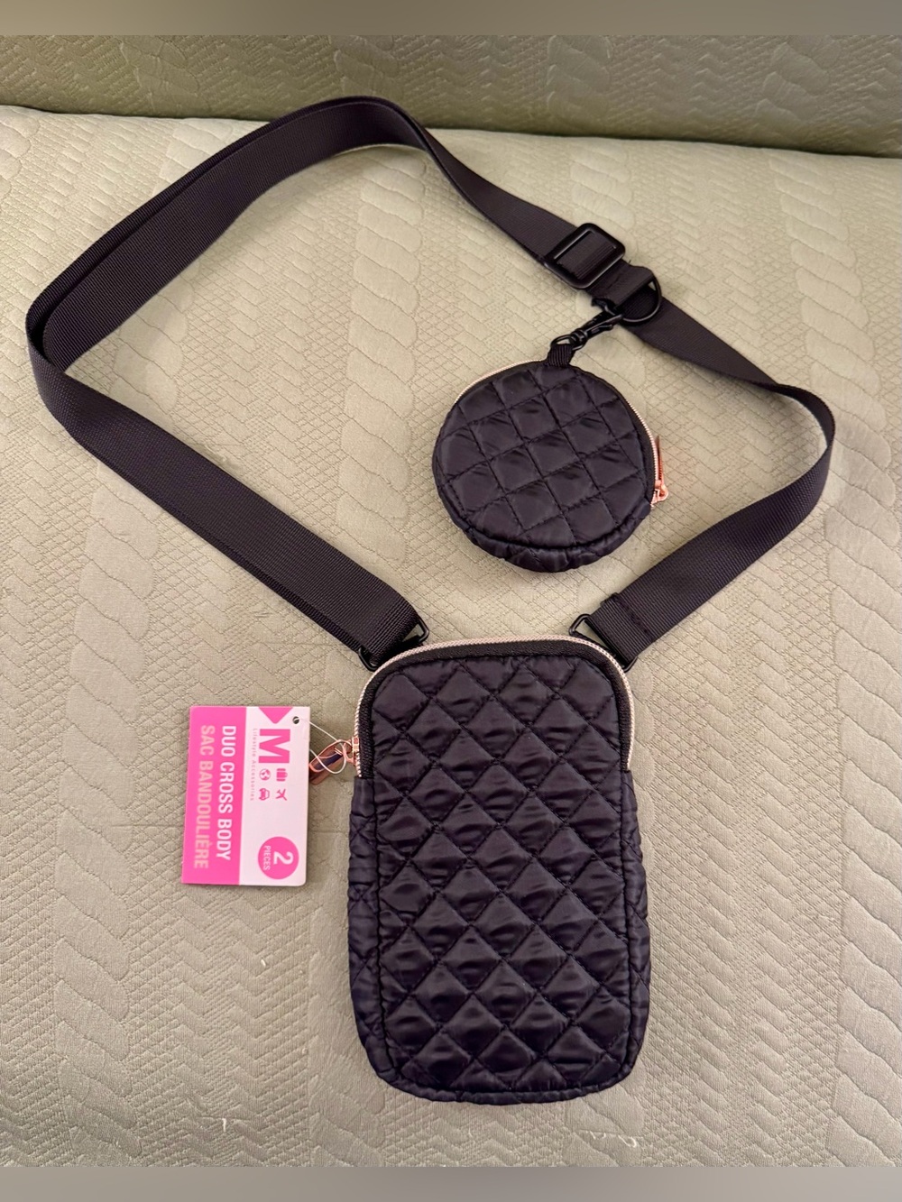 Duo Crossbody Pouch Black NWT